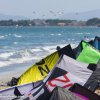 Thumb Picture: Kites parked on the beach during a break