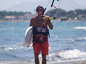 Happy kitesurfer Smiling after a nice kitesurf session